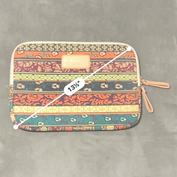 Kayond Canvas Laptop Tablet iPad Zip Up Sleeve Case Multicolor Boho Print - Picture 8 of 10
